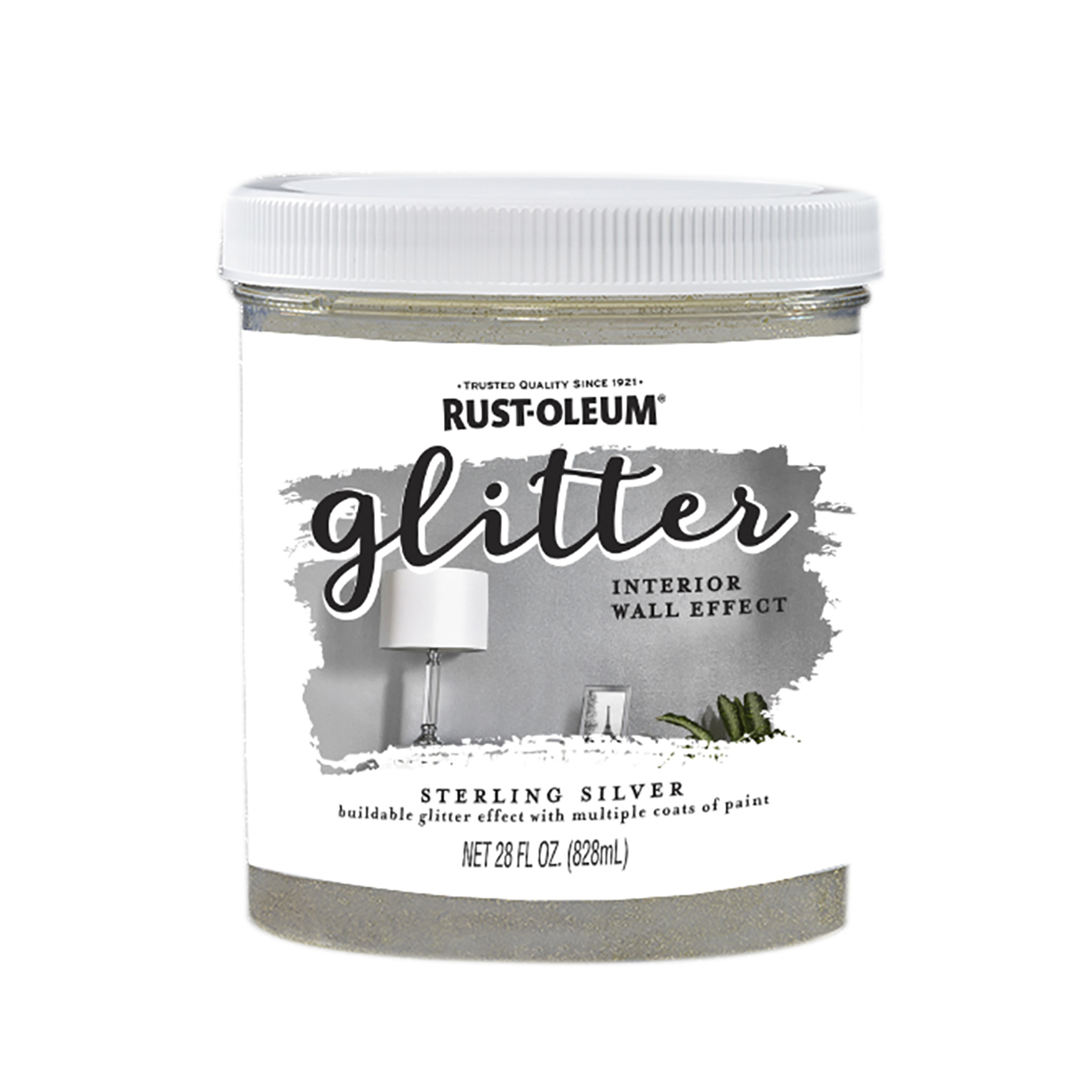 Rust-Oleum Glitter Sterling Silver Water-Based Glitter Paint Interior 28 oz