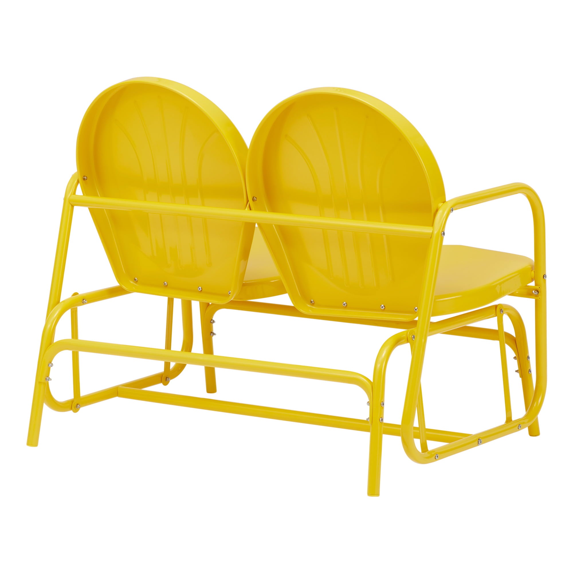 Mainstays Retro Yellow Outdoor Steel Glider