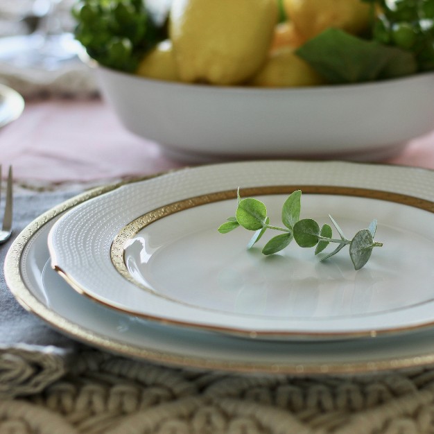 Noritake Charlotta Gold Set Of 4 Dinner Plates