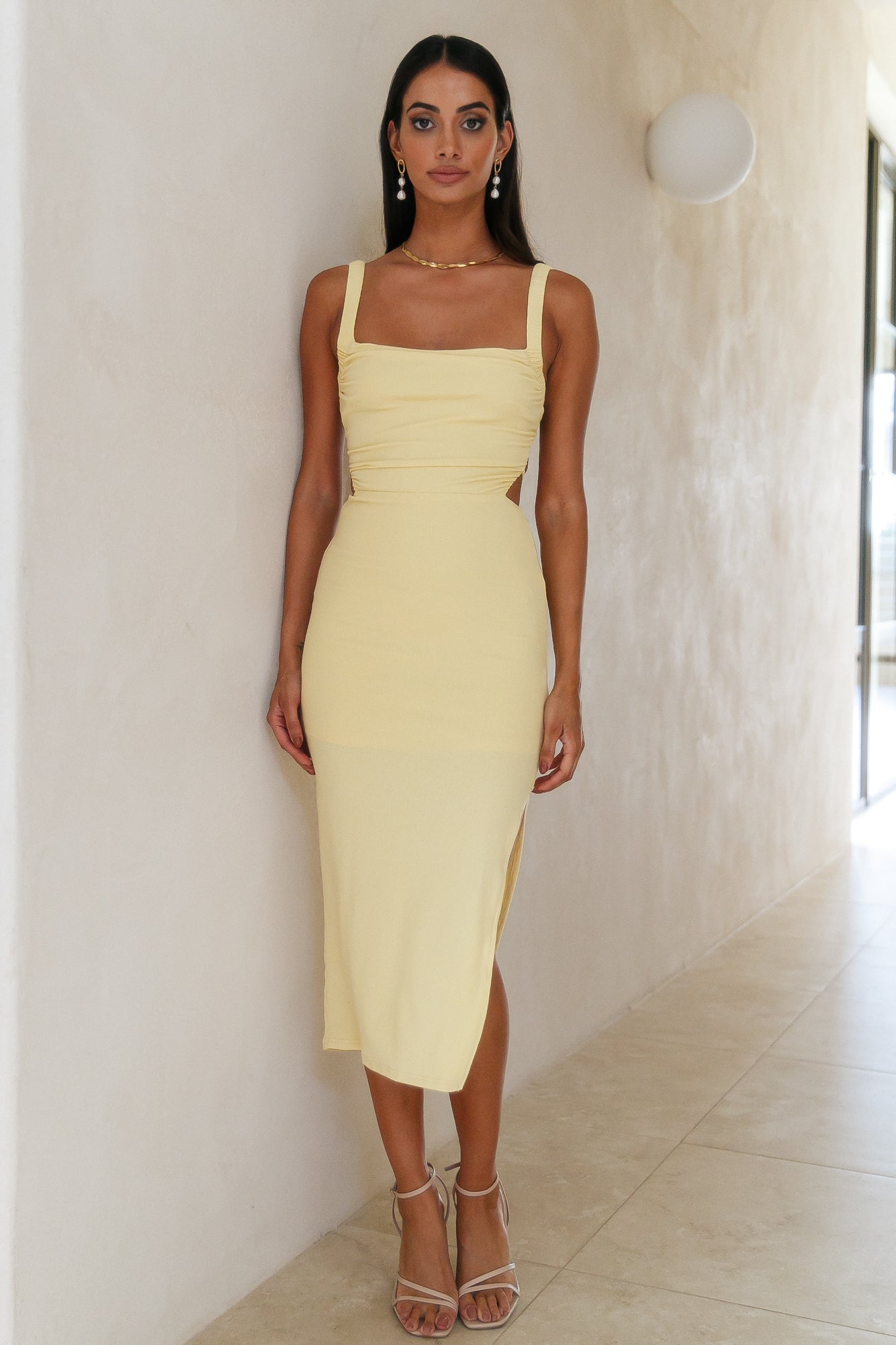 Radio Waves Maxi Dress Yellow