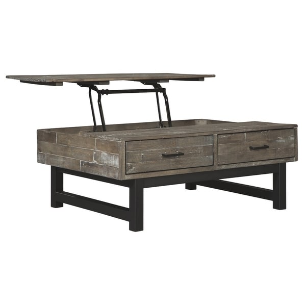 Mondoro Contemporary Lift Top Cocktail Table Grayish Brown