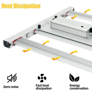 WYZM 24 in. 600-Watt HPS Equivalence Gray Full Spectrum Indoor LED Grow Light Warm White YX-4-05