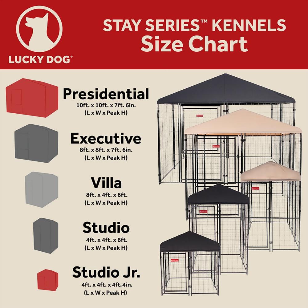 Lucky Dog STAY Series Studio Jr. (Coverage Area - 0.00037-Acres) In-Ground Kennel (4 ft. x 4 ft. x 4 in. H) Khaki PRPRM-UR1410