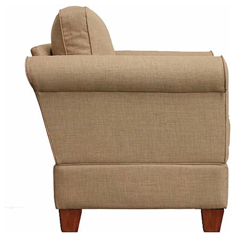 Georgetown Quick Assembly Oak Leg Chair and a Half   Transitional   Armchairs And Accent Chairs   by Small Space Seating  Houzz