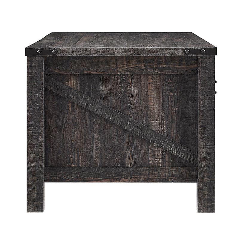 OKD Farmhouse Console Entryway Table with Sliding Barn Doors， Reclaimed Barnwood