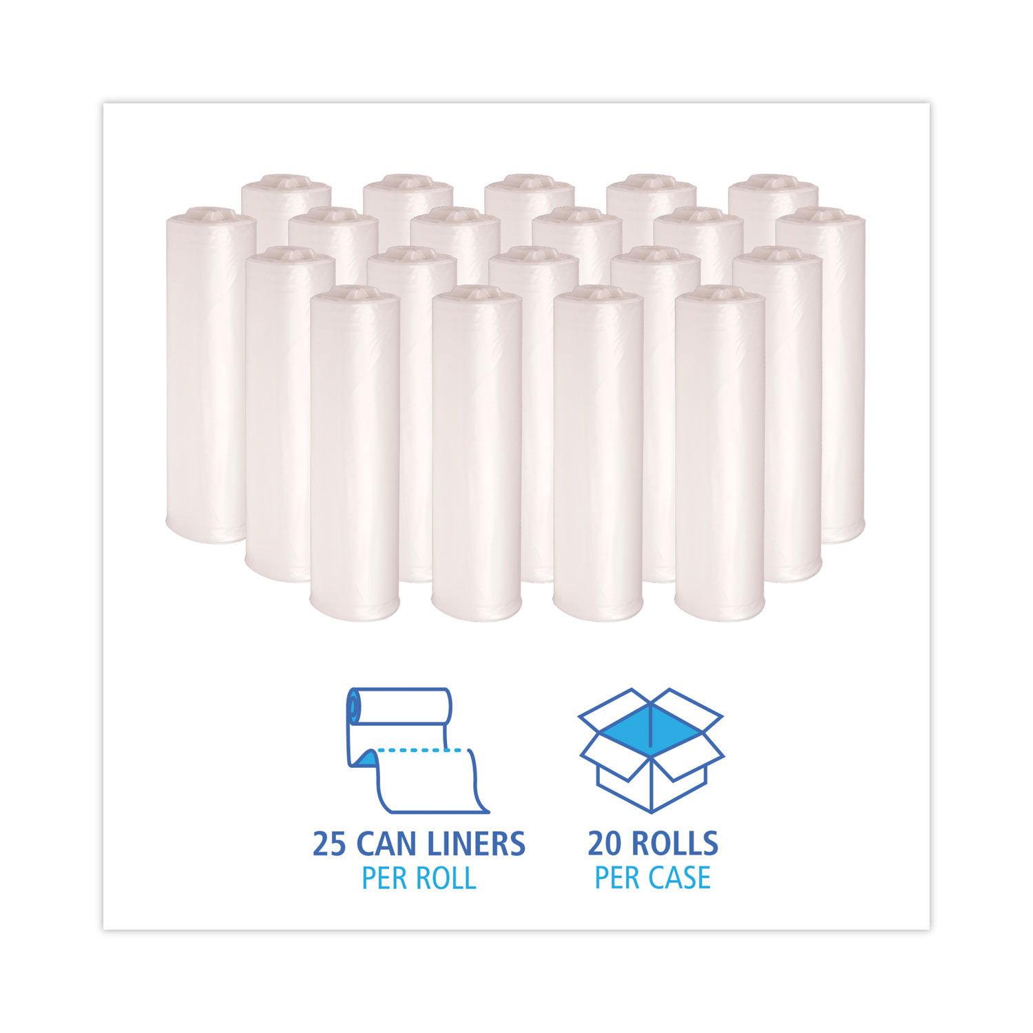 High Density Industrial Can Liners Coreless Rolls by Boardwalkandreg; BWKRH3037S