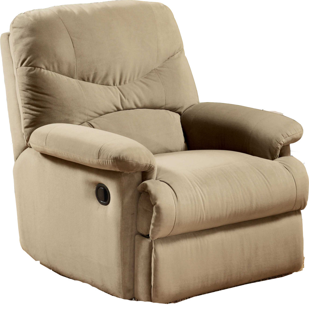 HomeRoots 35 quotX 35 quotX 40 quotBeige Microfiber Recliner  Motion   Transitional   Recliner Chairs   by UStradeENT LLC  Houzz