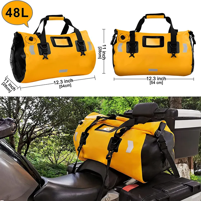 Motorcycle Bag Manufacturers PVC Roll Up Motorcycle Waterproof Dry Duffel Bag Motorbike Motorcycle Travel Tail Bag