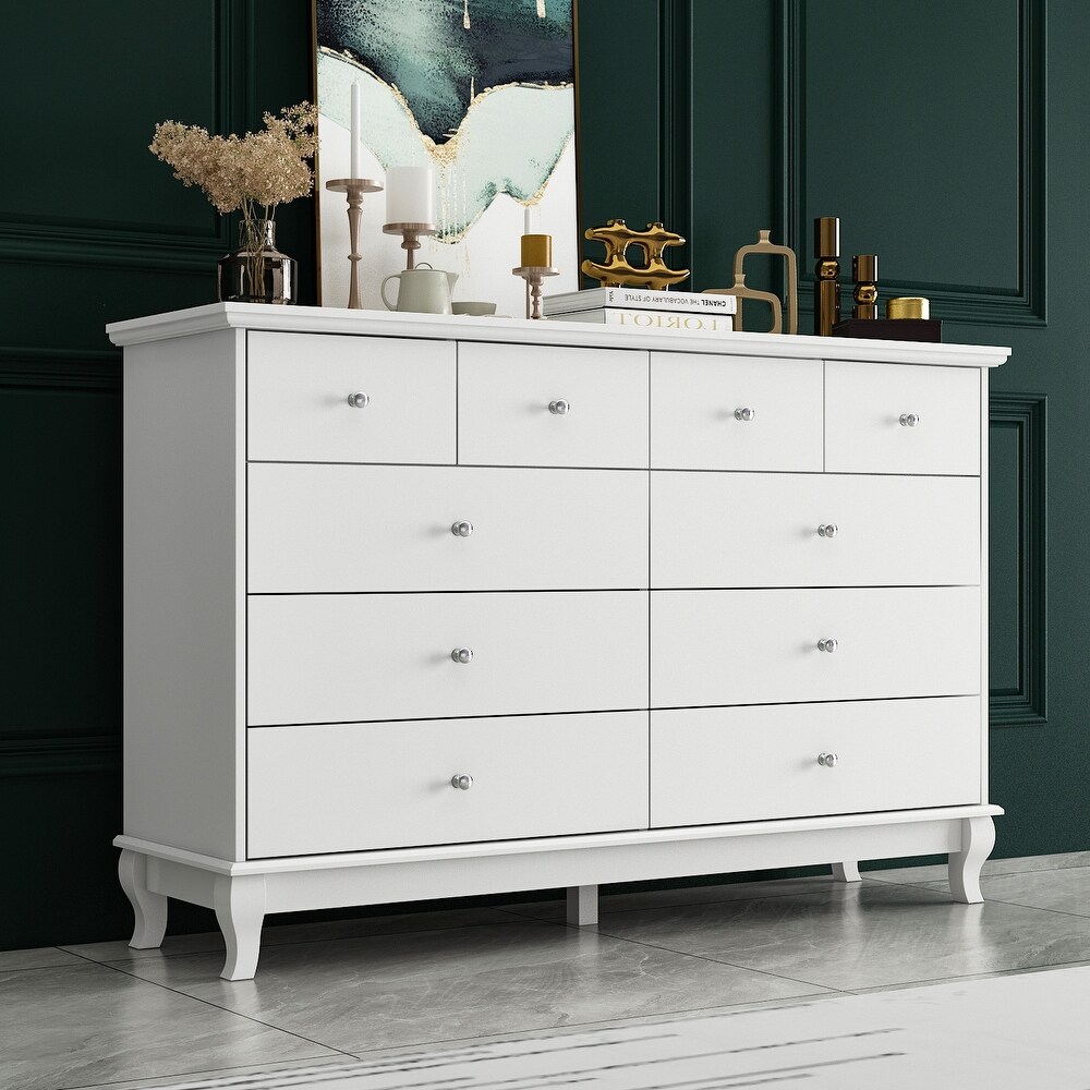 Timechee Lacquer Dresser Long Dresser for Bedroom Chest of Drawers