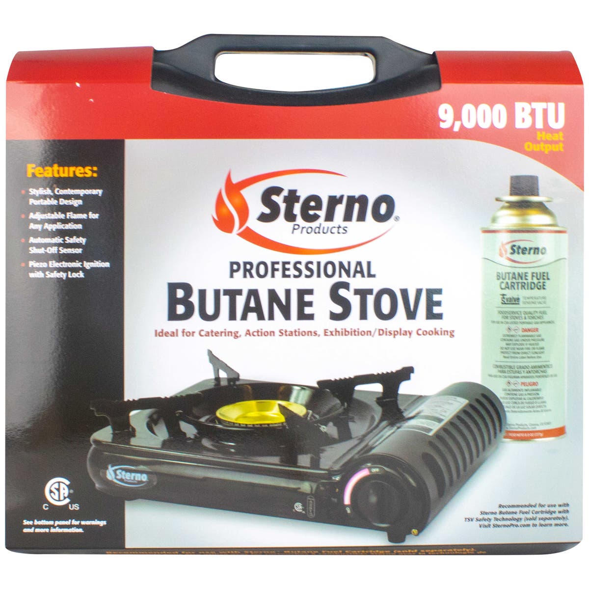 Sterno 50106 9,000-BTU Portable Butane Stove with Piezo Electronic Ignition and Adjustable Flame