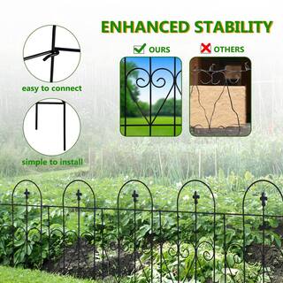 FENCY 24 in. Black Metal Decorative Outdoor Garden Border Fence HD-A-HW89008