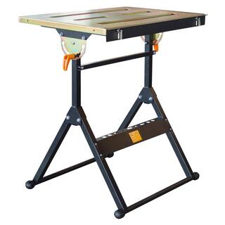 HIT Welding 30 in. x 22 in. Foldable Flameproof Steel Welding Table with Adjustable Tilt Top 809718