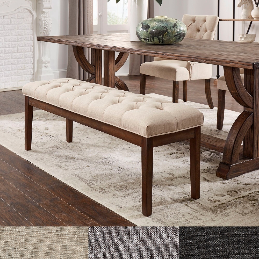 Benchwright Premium Tufted Reclaimed 52 inch Upholstered Bench by iNSPIRE Q Artisan