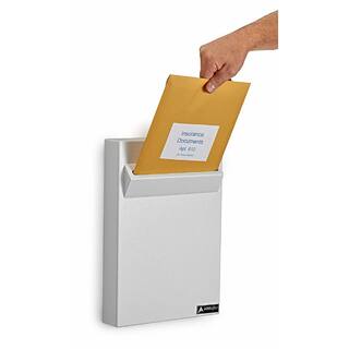AdirOffice White Large Wall Mounted Weatherproof Steel Drop Box 631-14-WHI