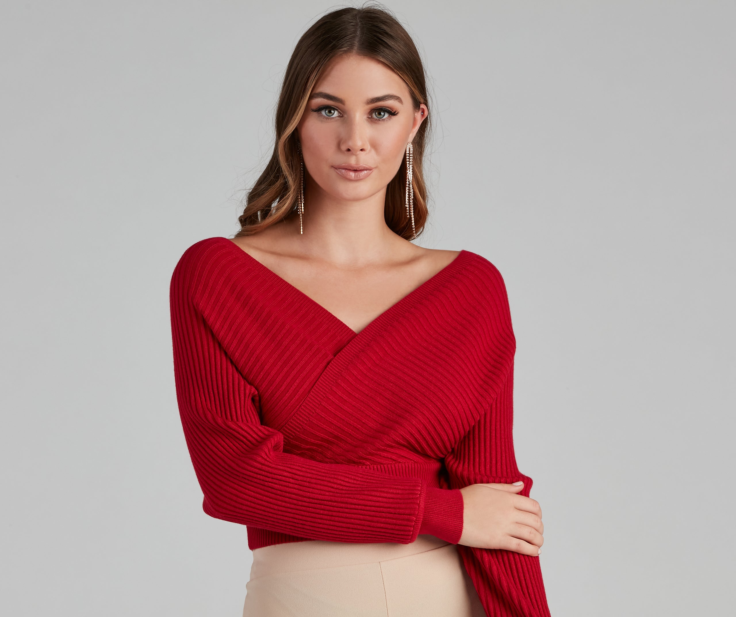 Doll It Up Open Back Ribbed Sweater