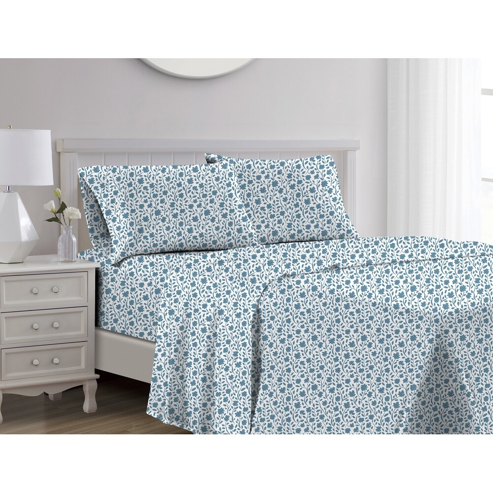 Edina 1000TC CVC Sheet Set Blue Queen