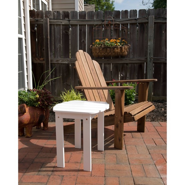 Outdoor Acacia Wood Oval Adirondack Accent Table White Linon