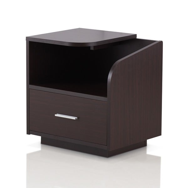 Furniture of America Sove Modern Brown 20-inch 1-shelf 1-drawer Side Table