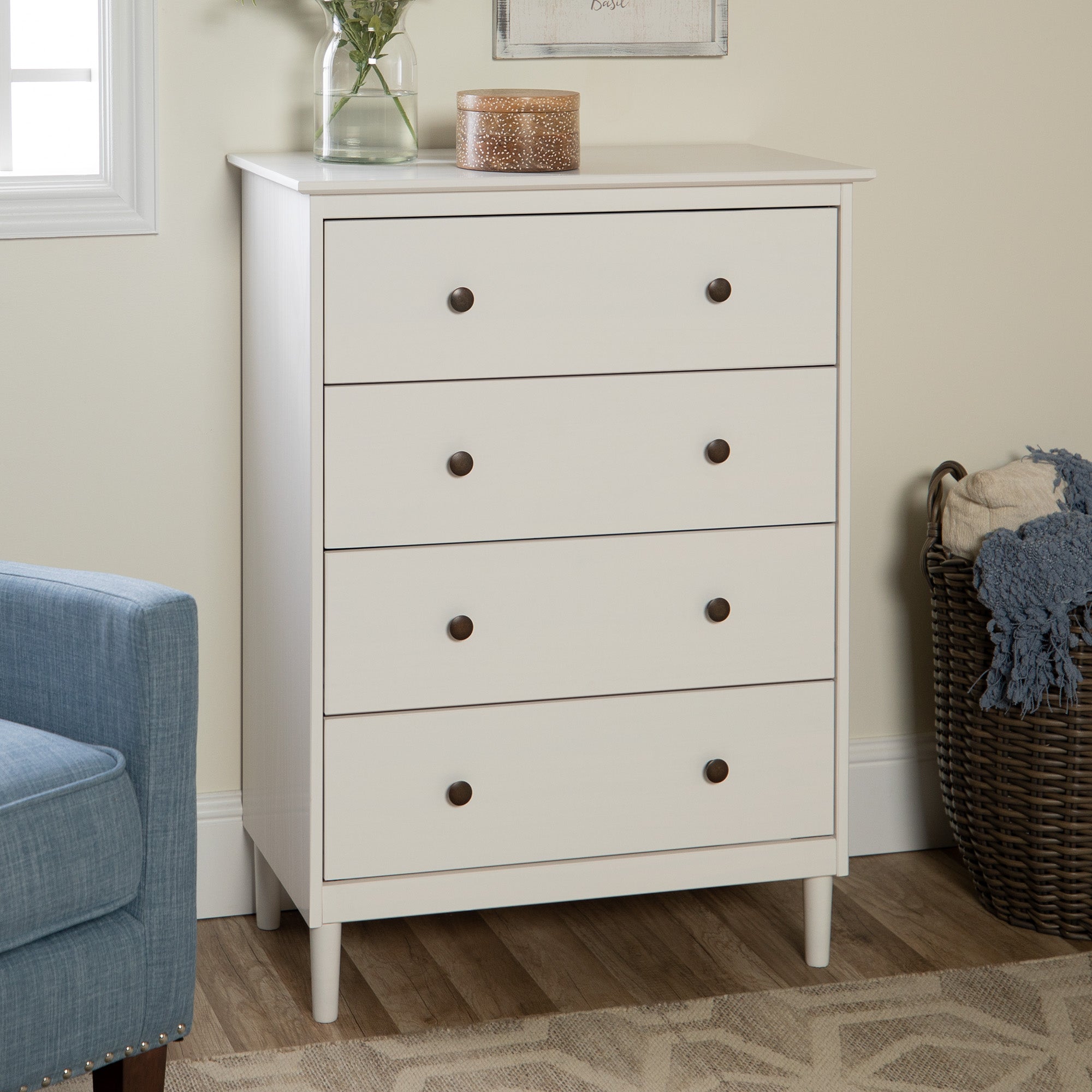 Bellamy Studios Jules 4-Drawer Solid Wood Dresser, White