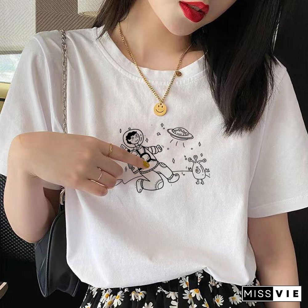 Cute Cartoon Print Loose T-Shirt