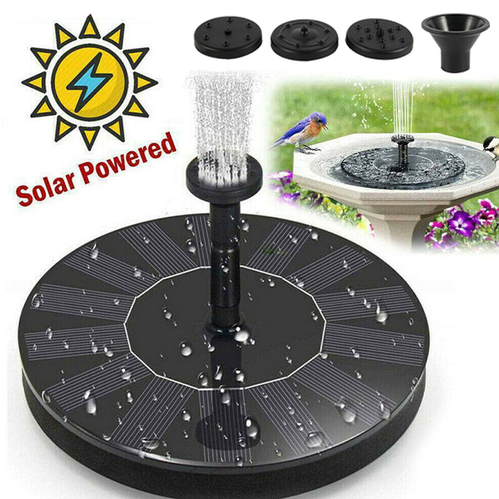 HOTBEST Solar Fountain Pump Free Standing Solar Birdbath Fountain Solar Powered Fountain Pumps Submersible Outdoor for Bird Bath Small Pond Swimming Pool Garden Patio and Lawn