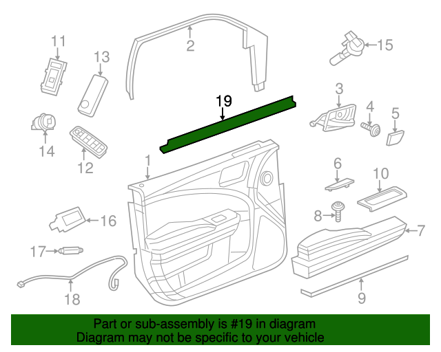 Genuine OE Mopar Belt Weather-Strip - 68040035AE