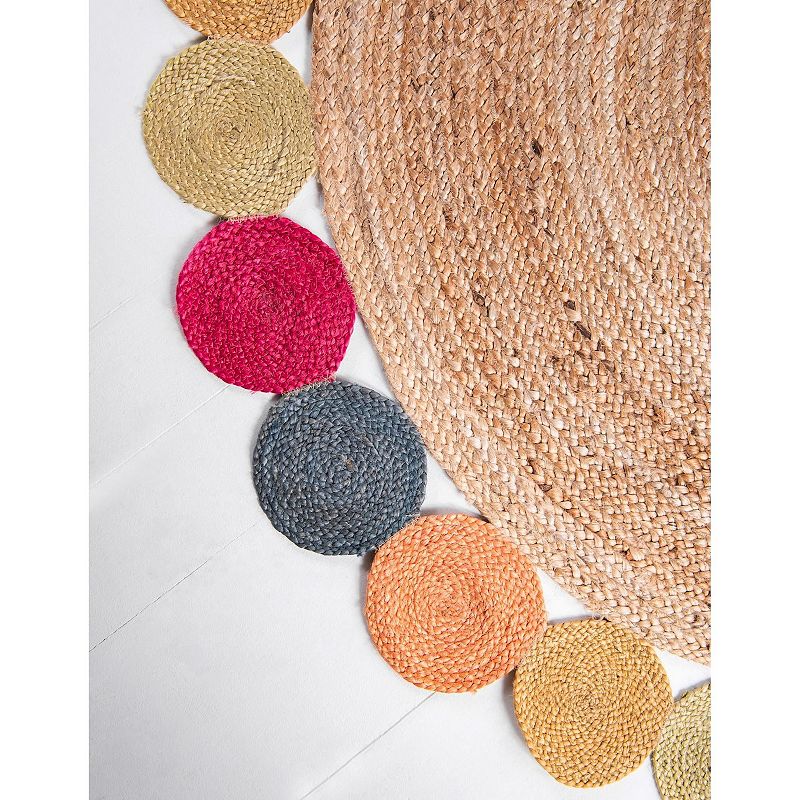 Unique Loom Circles Braided Jute Rug