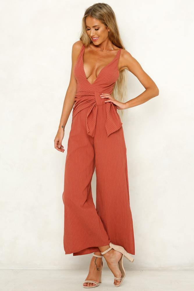 Hearts Are Wild Jumpsuit Brick