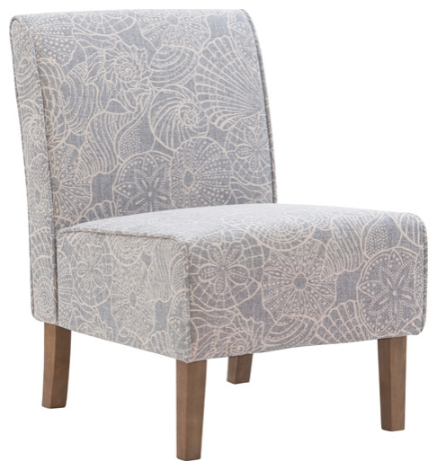 Riverbay Furniture Upholstered Wood Slipper Chair in Stone Gray   Beach Style   Armchairs And Accent Chairs   by Homesquare  Houzz