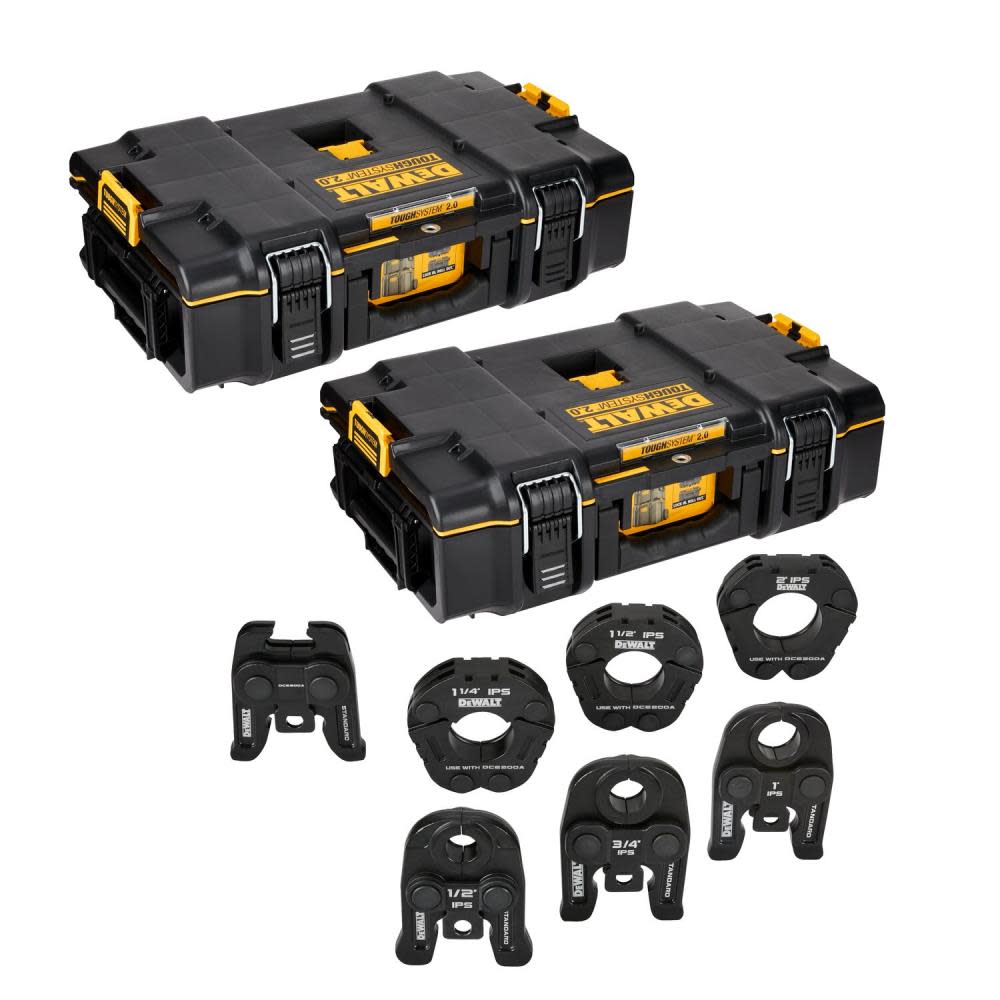 DEWALT 1/2 to 2 Standard IPS Press Jaws and Rings with Toughsystem 2.0 Tool Boxes