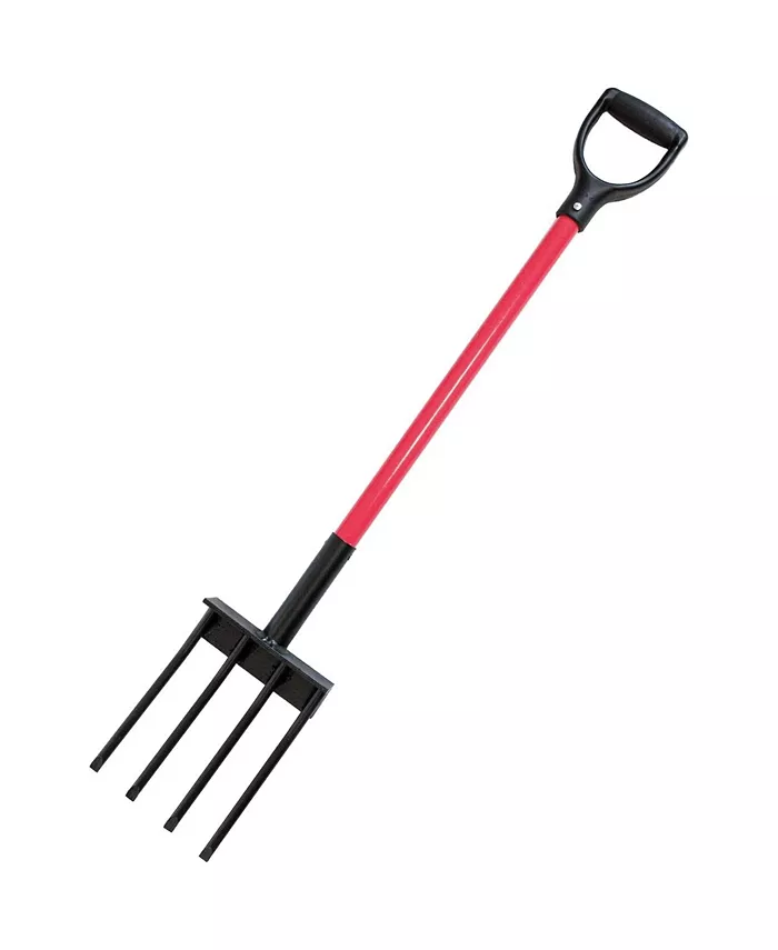 Bully Tools Spading Fork with Fiberglass， D-Grip Handle