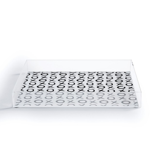 Amy Sia Love Xo Black And White Acrylic Tray Deny Designs