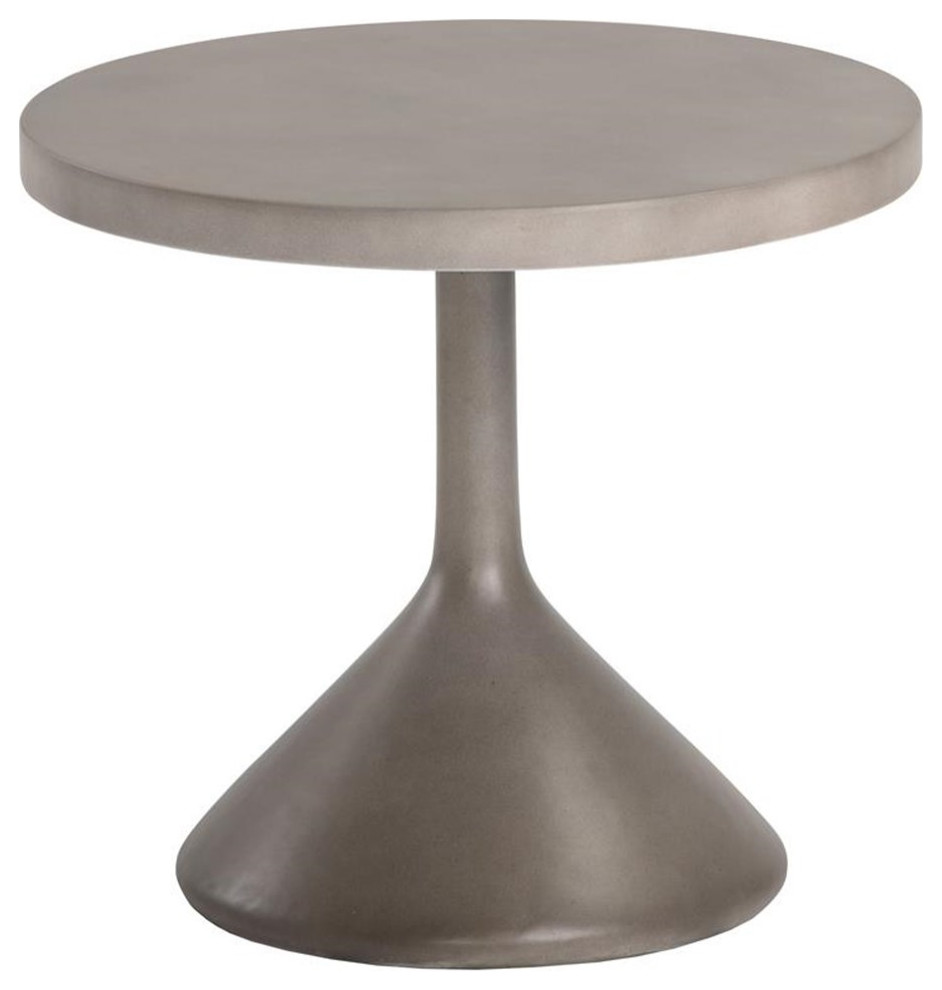 Home Square Adonis 17.5 quotConcrete End Table with Round Top in Gray   Set of 2   Transitional   Side Tables And End Tables   by Homesquare  Houzz