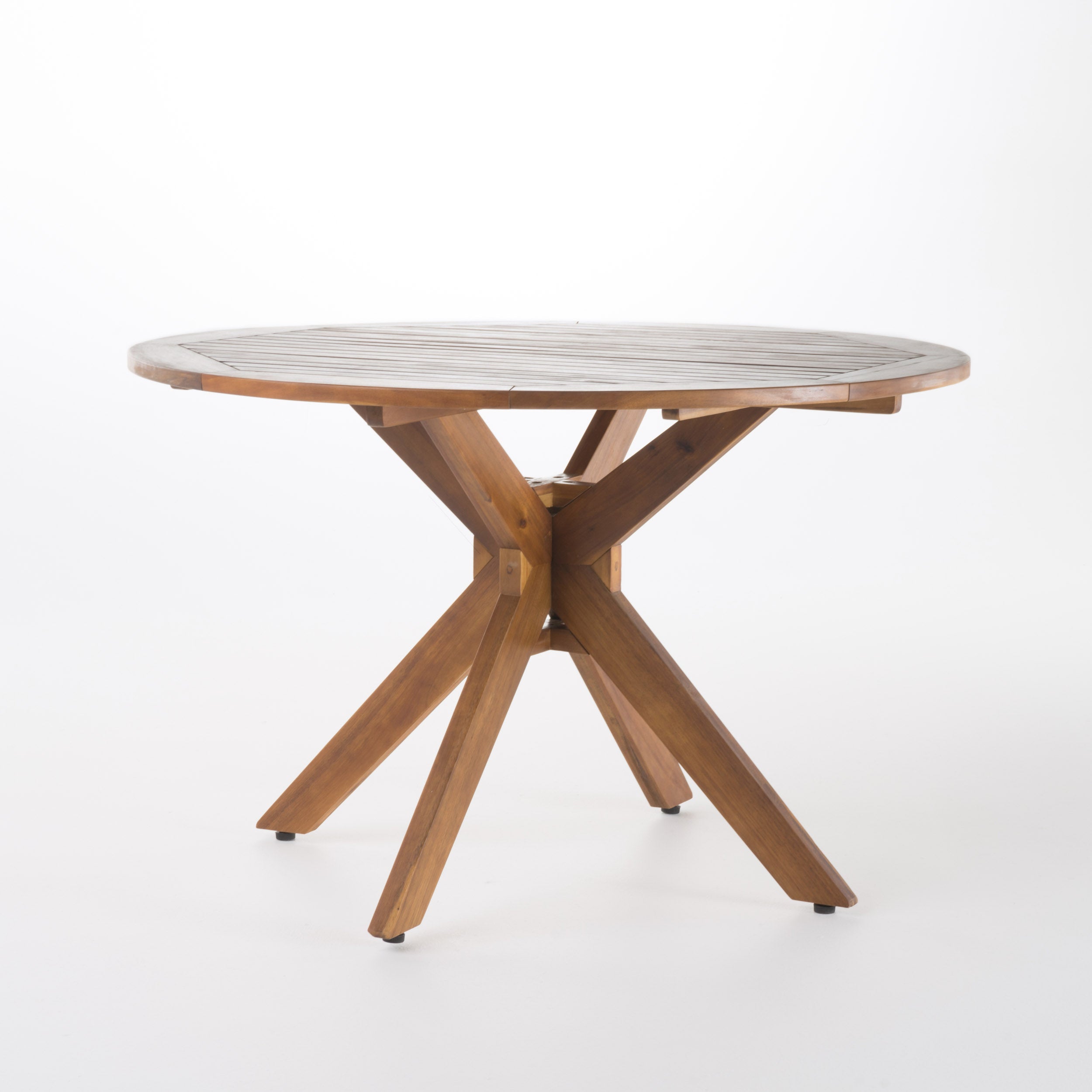 Stanford Outdoor Acacia Wood Round Dining Table