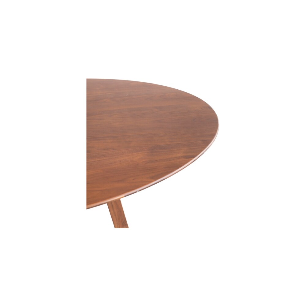 Aurelle Home Round Solid Walnut Mid Century Dining Table   47\