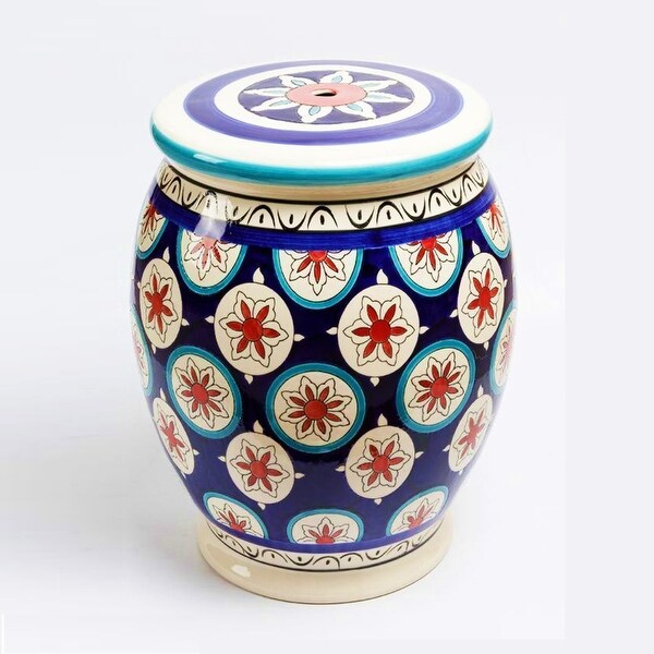 17.75 Inch Tall Ceramic Stoneware Stools in Multiple Color Options