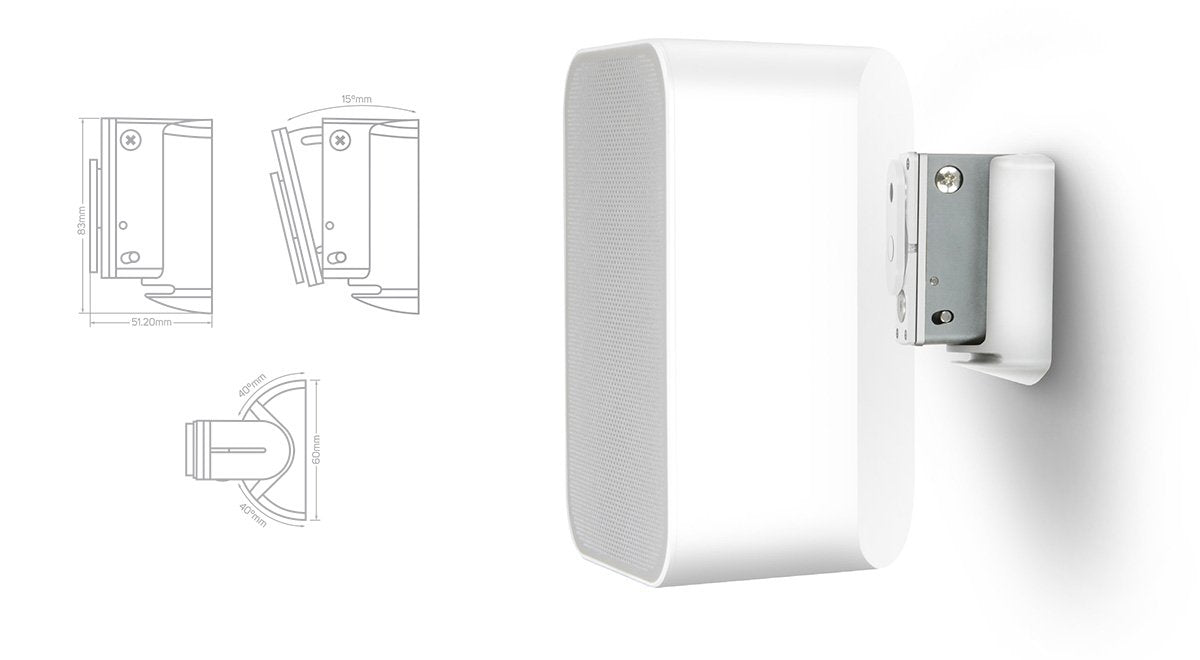 Bluesound WM100 Wall Mount Bracket In White