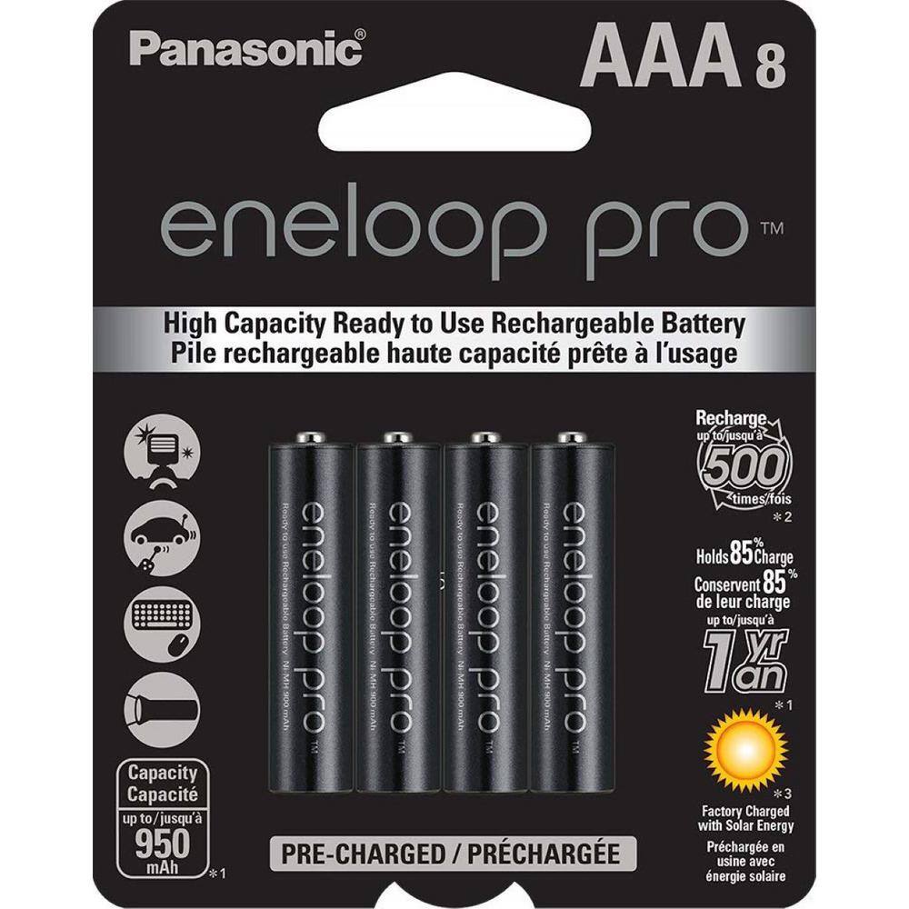 Panasonic eneloop pro AAA High Capacity Ni-MH Rechargeable Batteries (8-Pack) PBK4HCCA8BA