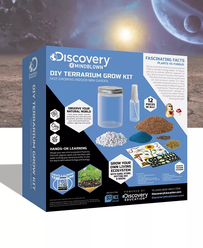 Discovery #MINDBLOWN Discovery Kids DIY Terrarium Grow Kit  Fast-Growing Indoor Mini Garden