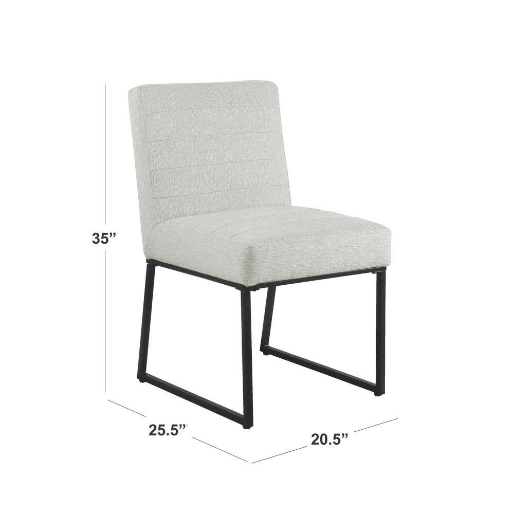 Homepop Channeled Sustainable Gray Woven Upholstery Metal Dining Chair K8614-F2418