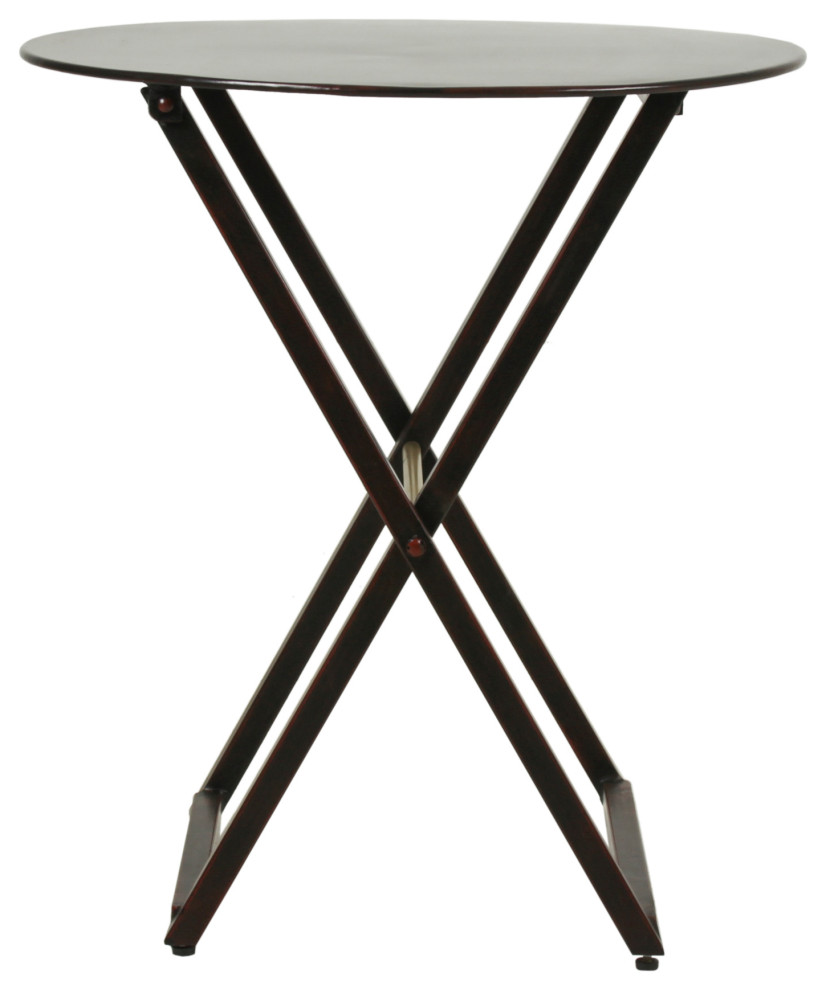 East at Main 20 inch Bronze Round Folding Side Table   Transitional   Side Tables And End Tables   by East at Main  Houzz