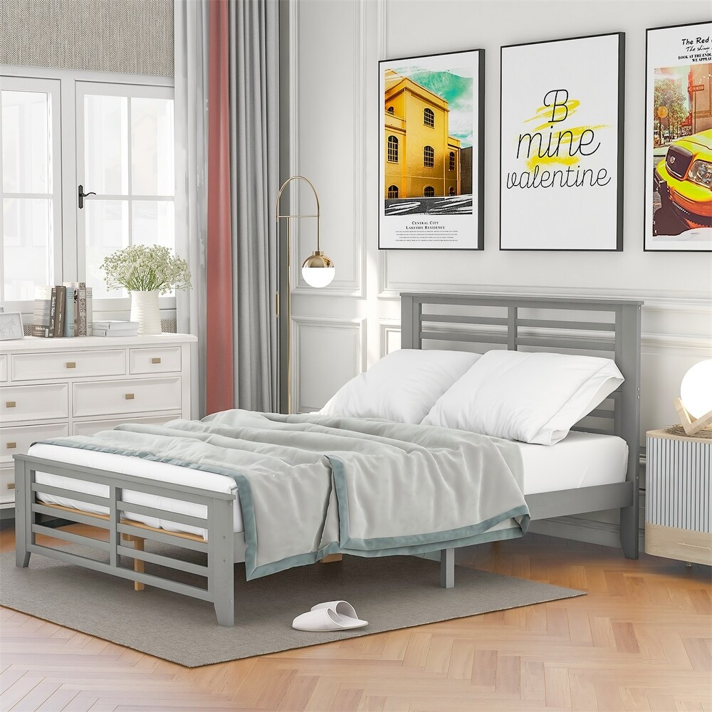 Merax Platform Bed with Horizontal Strip Hollow Shape