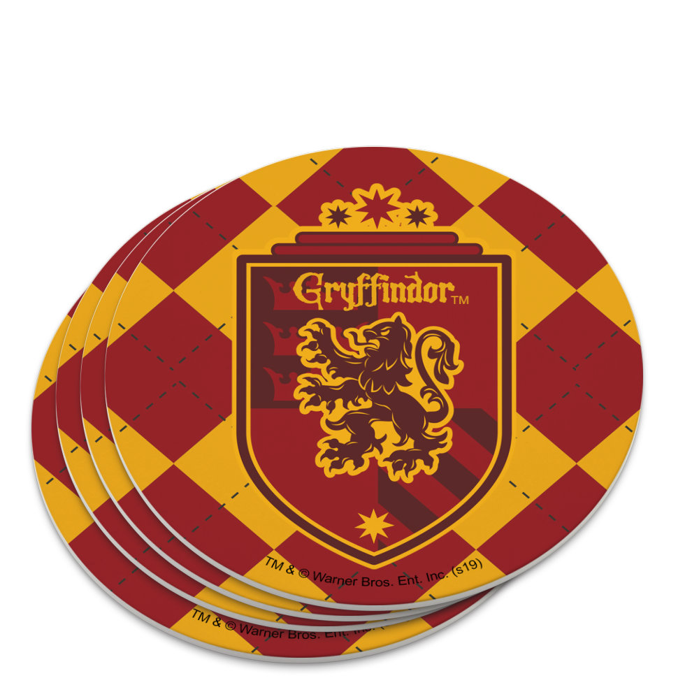 Harry Potter Gryffindor Plaid Sigil Novelty Coaster Set