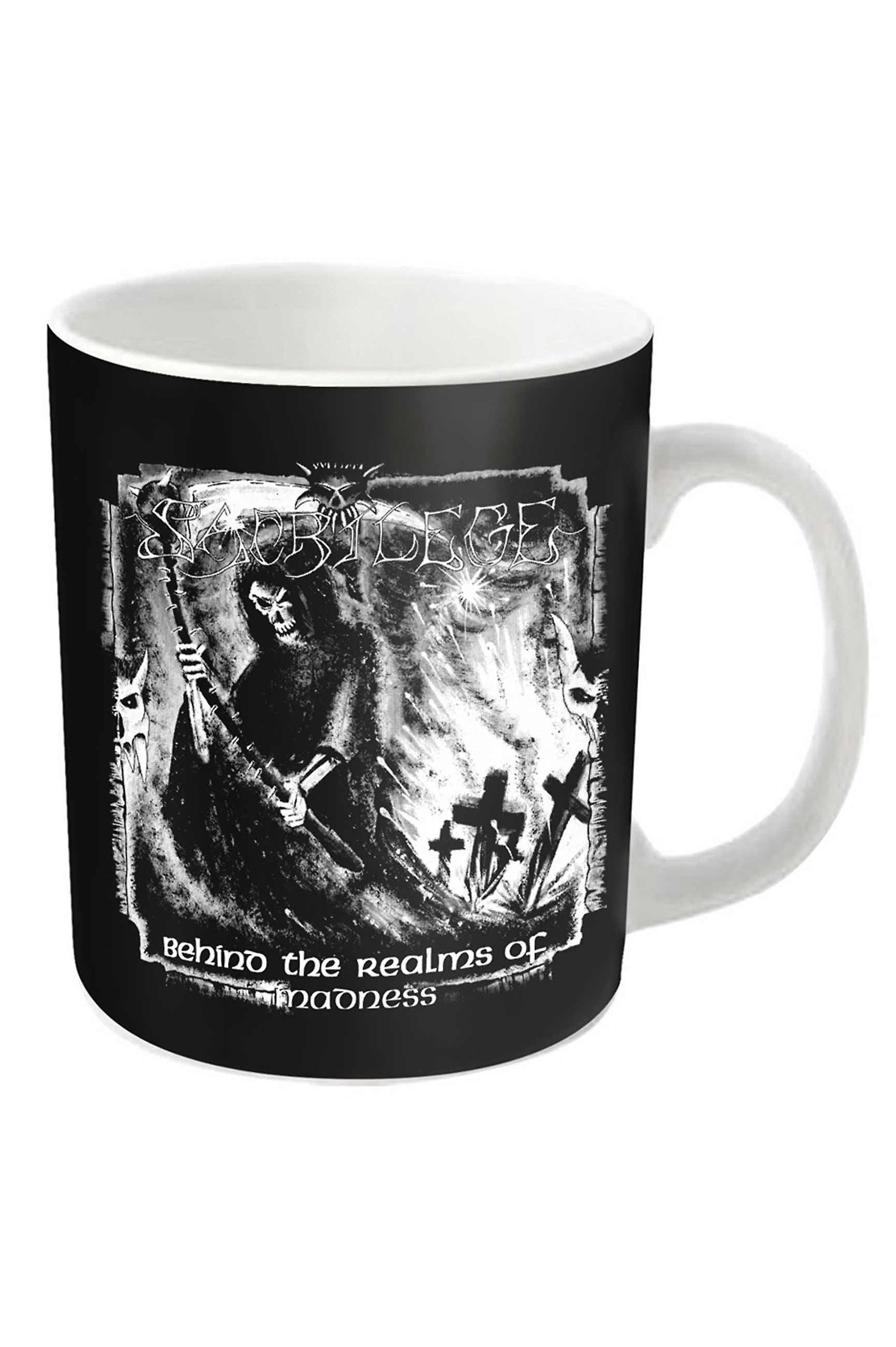 Sacrilege Mug Behind The Realms Of Madness Band Logo new Official White Boxed