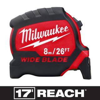 MW 8 m26 ft. x 1-516 in. Wide Blade Tape Measure with 17 ft. Reach 48-22-0226