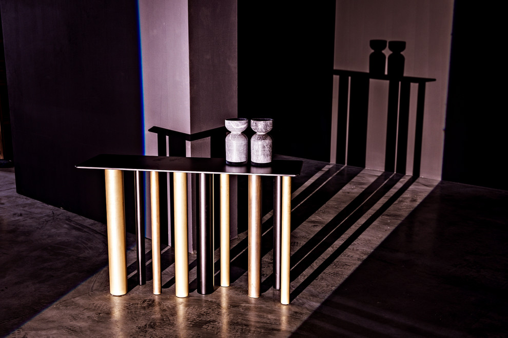 Tessio Console  Steel   Contemporary   Console Tables   by Noir  Houzz