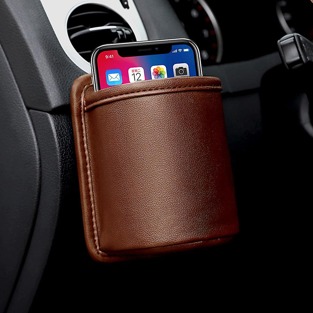 Car Air Vent Storage Organizer Microfiber Leather Box Bag Pocket Container Holder For Phone Glasses Pen Coin Key Coffee