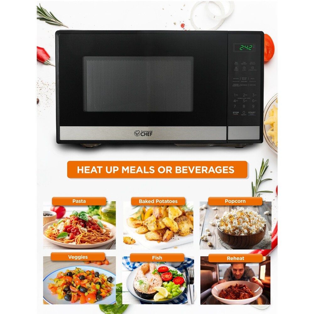 0.9 Cu.Ft Countertop Microwave Oven Stainless/Black