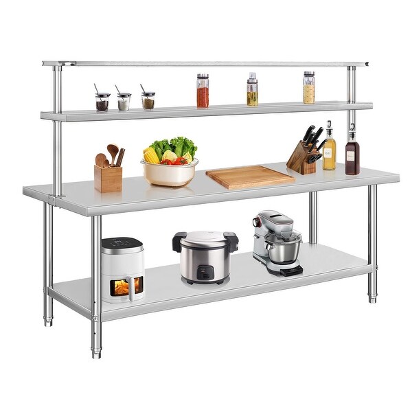 Stainless Steel Table with Overshelf，60