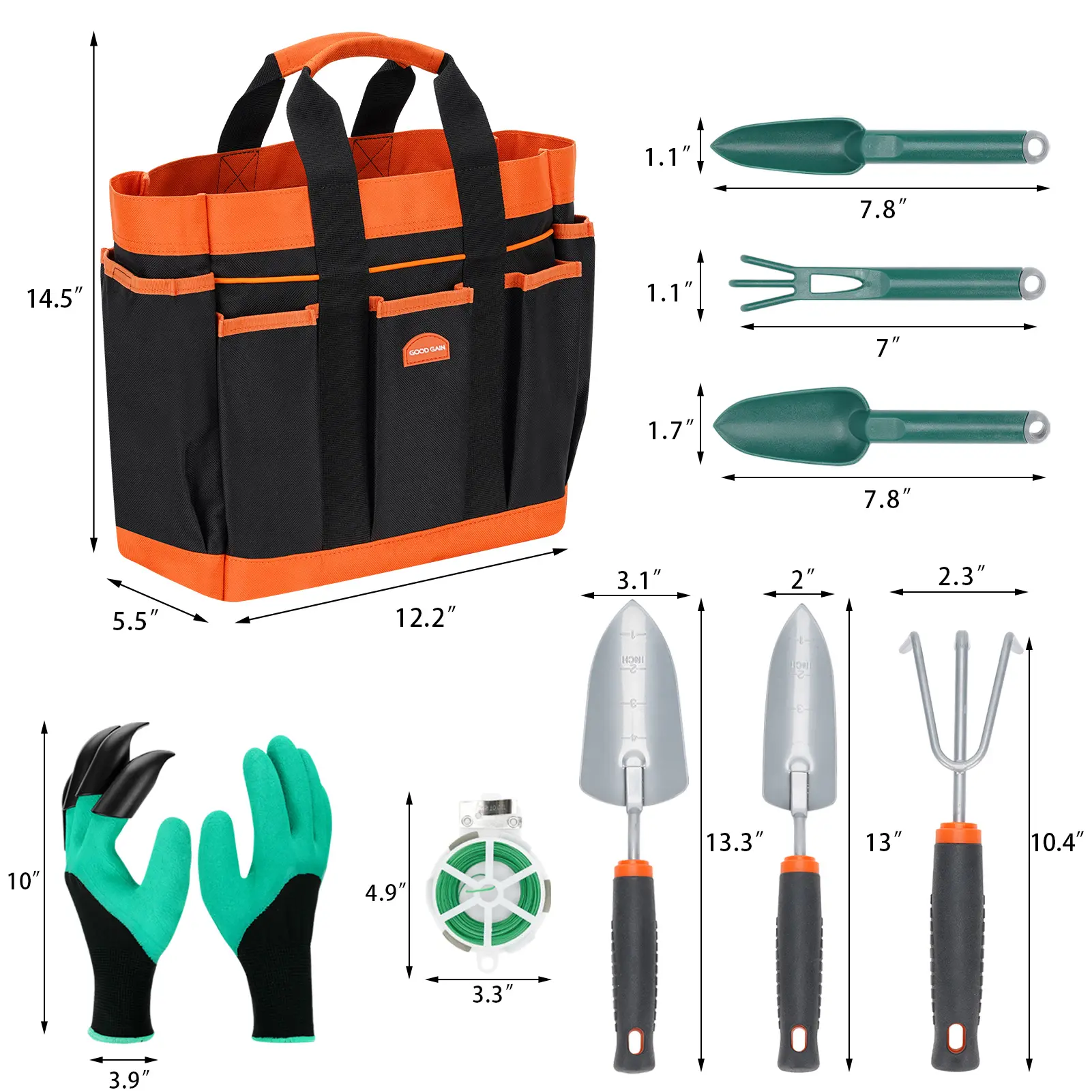 Garden Tools Set  10PCS Heavy Duty Garden Tool Kit Gifts for Men Women